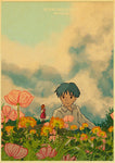 Affiche champ de fleurs japonais