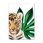 Affiche tigre et feuille
