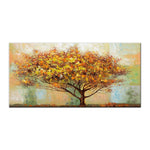 tableau peinture arbre feuilles jaunes
