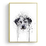 Cadre peinture chien fond blanc