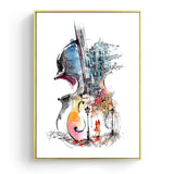 tableau dessin violon fond blanc