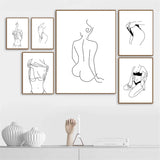 Affiche ligne minimaliste femme