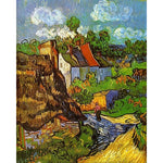 Affiche abstrait Van Gogh village ancien