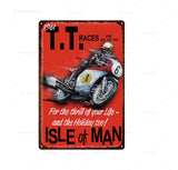 Racing Motorcycle Metal Tin Sign Classic Bar Pub Deorative 