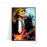 Affiche peinture guitariste vintage