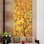 tableau arbre africain fond jaune