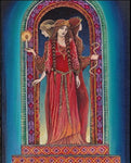 Cadre femme rouge mythologique