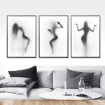 tableau femme fusain fond blanc