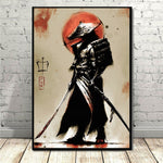 Tableau samourai et rond rouge
