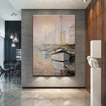 tableau peinture grise bateau