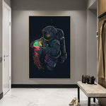 Tableau Astronaute méduse colorée