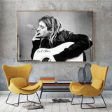 tableau de Kurt Cobain noir et blanc