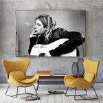tableau de Kurt Cobain noir et blanc