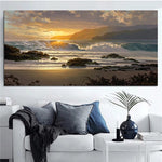 tableau pont en bois sur la mer
