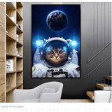 tableau d’un chat astronaute