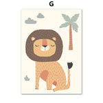 Affiche enfant lion et arbre