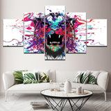 Tableau tigre peinture violette