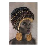 tableau femme africaine foulard bleu