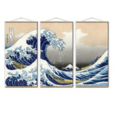 Japanese Ukiyoe Kanagawa Surf Canvas Scroll Poster Painting 