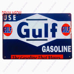 That Good Gulf Gasoline Vintage Pin Up Girl Metal Tin Signs 