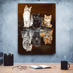 tableau peinture 3 petits chats