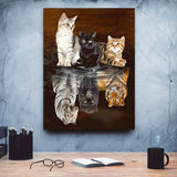 tableau peinture 3 petits chats