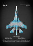 Affiche vintage avion Su-27