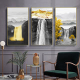 tableau cascade en or