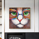affiche chat 1 pièce lunette coloré