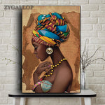 tableau africain femme de profil