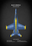 Affiche vintage avion blue angel