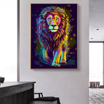 cadre lion 1 pièce lion coloré