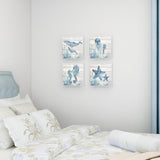 Ocean Nursery Wall Art Canvas Painting Blue Sea Life 