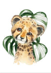 Cadre léopard et feuille