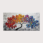 tableau peinture arbre feuilles jaunes