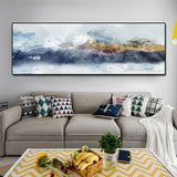 tableau peinture montagne jaune
