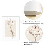 tableau fleur fond beige
