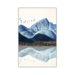 tableau paysage montagnes bleues