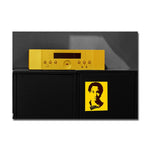 tableau vintage enceinte noire et jaune