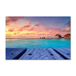 tableau planche de bois sur la mer