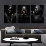 tableau fond noir femme africaine