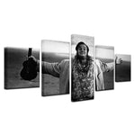 tableau vintage photo chanteur noir et blanc