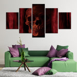 tableau skull rouge magique