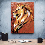 tableau peinture lion magnifique