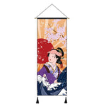 Affiche femme japonaise robe violette
