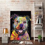 tableau coloré pitbull fond noir