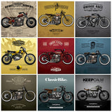Nordic Vintage Posters Classic Motorcycle Canvas Painting 