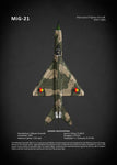 Affiche vintage avion MIG-21