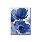 tableau peinture d’une fleur bleue