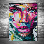 tableau street art visage femme